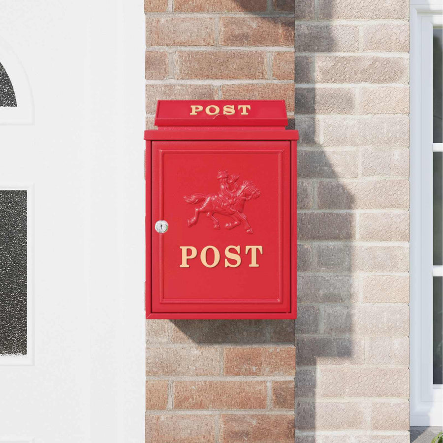 Wandgemonteerde brievenbus met opslag Rood 29 x 13 x 41 cm