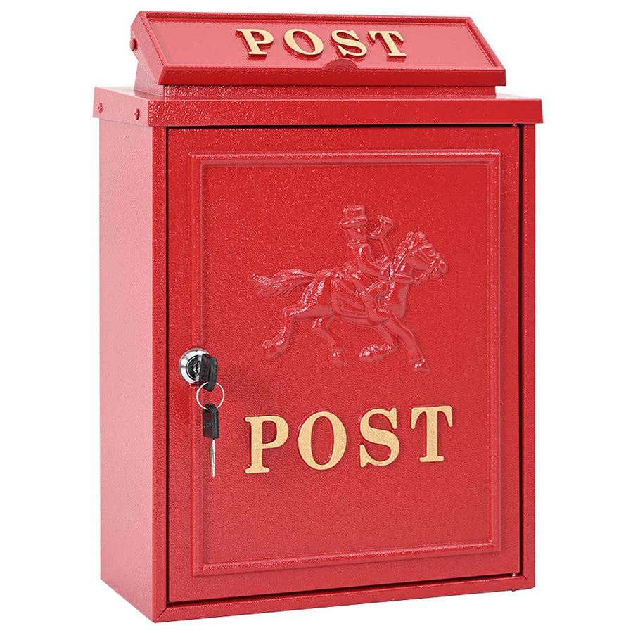 Wandgemonteerde brievenbus met opslag Rood 29 x 13 x 41 cm