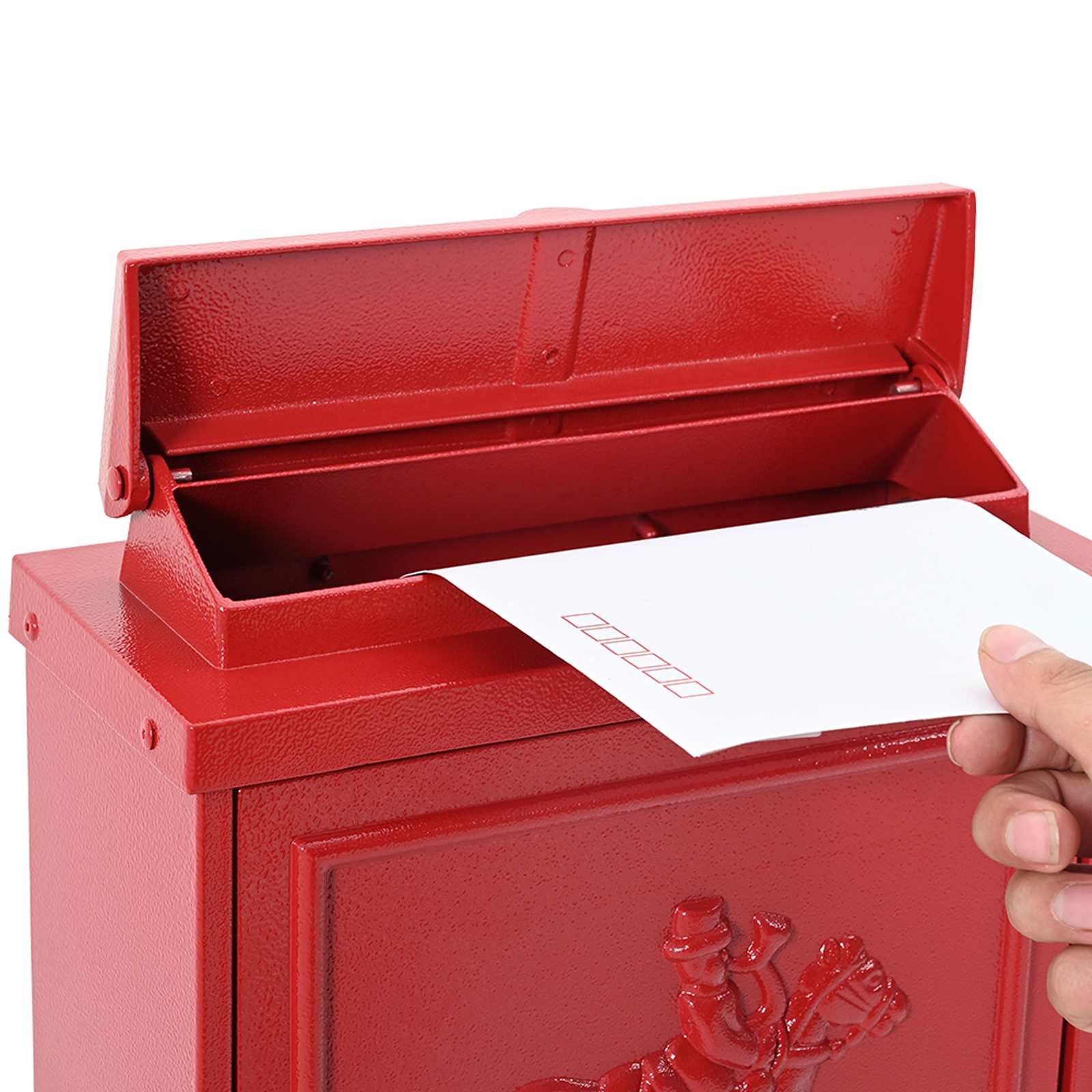 Wandgemonteerde brievenbus met opslag Rood 29 x 13 x 41 cm