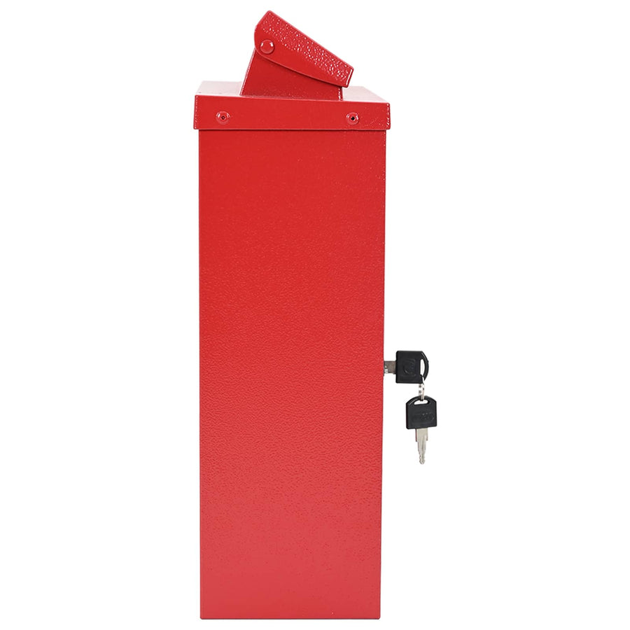 Wandgemonteerde brievenbus met opslag Rood 29 x 13 x 41 cm