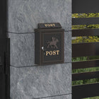 Brievenbus wandmontage 29x13x41 cm brons