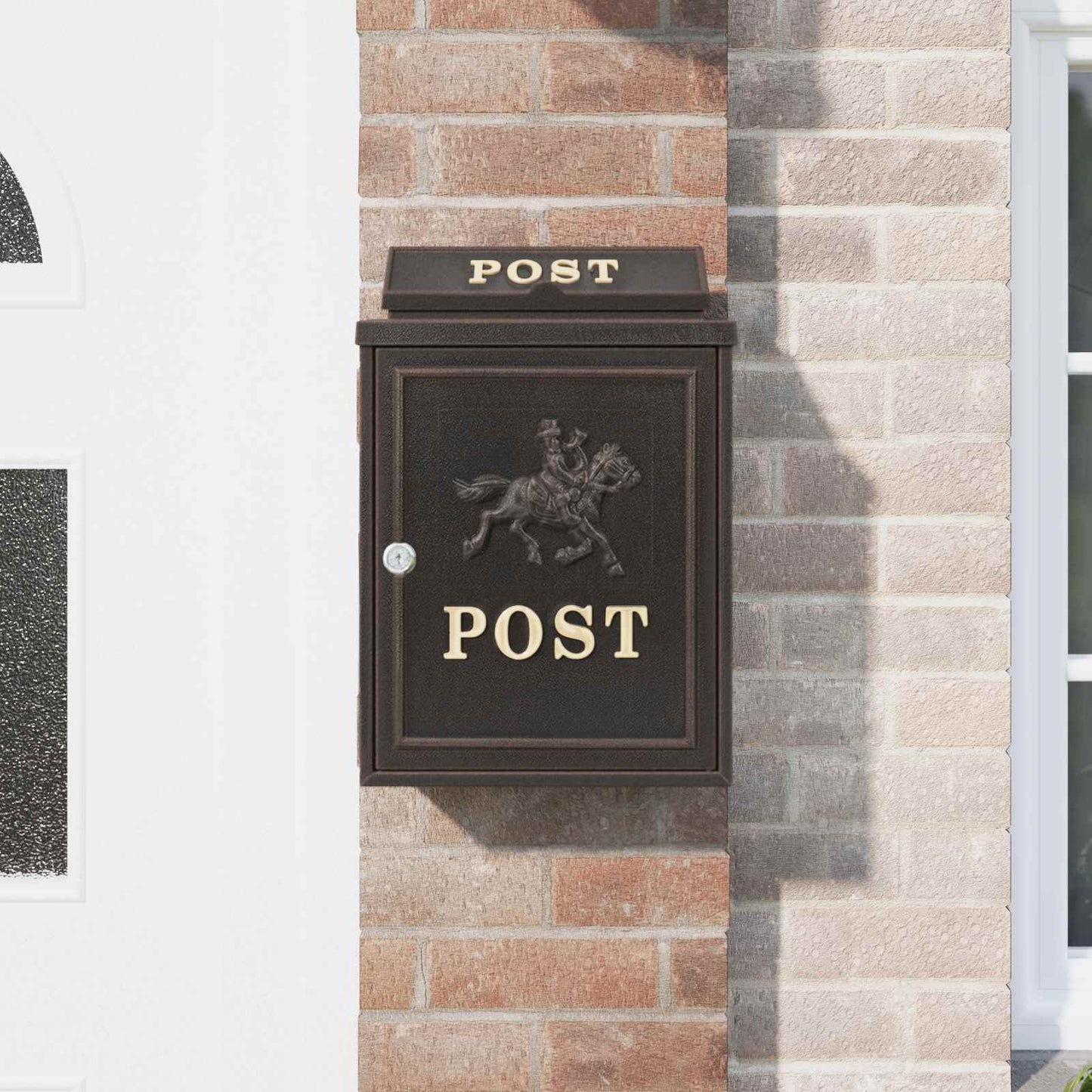 Wandgemonteerde brievenbus met opslag Brons 29 x 13 x 41 cm