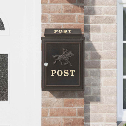 Wandgemonteerde brievenbus met opslag Brons 29 x 13 x 41 cm