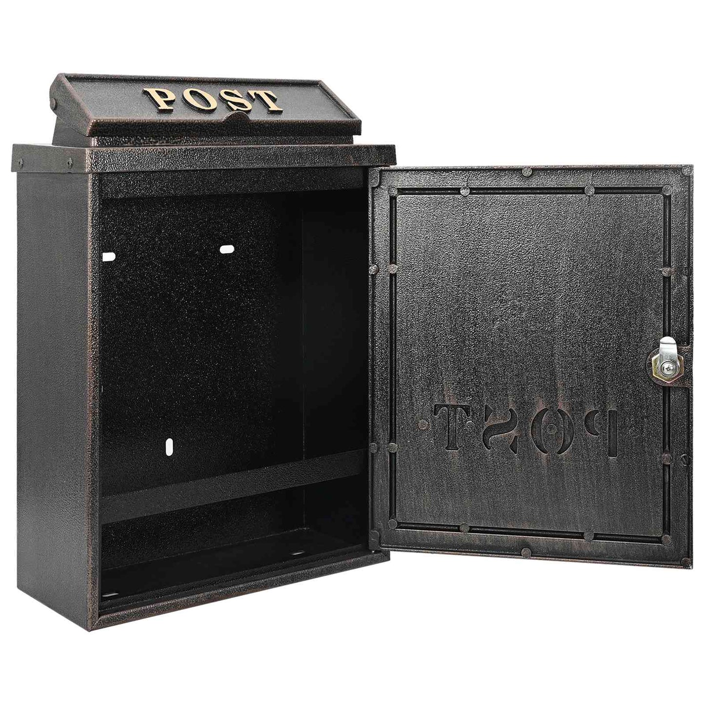 Wandgemonteerde brievenbus met opslag Brons 29 x 13 x 41 cm
