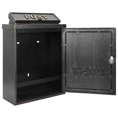 Wandgemonteerde brievenbus met opslag Brons 29 x 13 x 41 cm