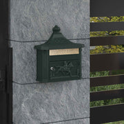 Wall-Mounted Mailbox with Storage Green 40.5 x 16 x 45 cm