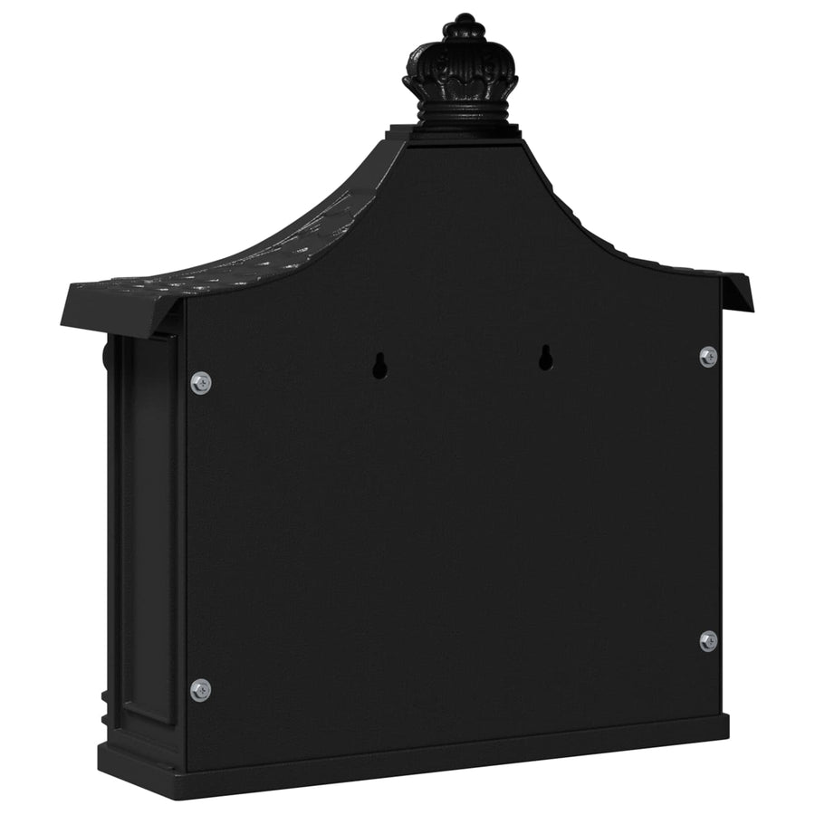 Wandgemonteerde brievenbus met opslag Zwart 40.5 x 15.5 x 44 cm