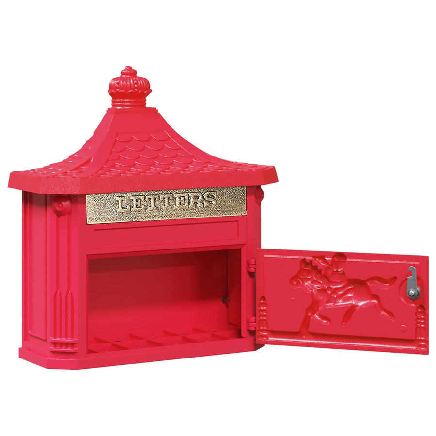 Wandgemonteerde brievenbus met opslag Rood 40.5 x 15.5 x 44 cm