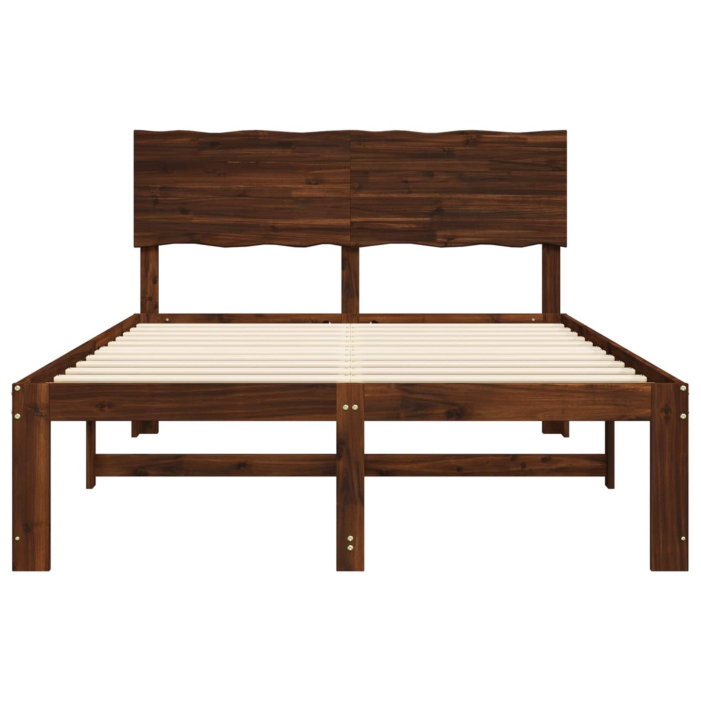 Tweepersoonsbed met hoofdeinde ROSTOCK Donkerbruin 135 x 190 cm