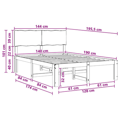 Tweepersoonsbed met hoofdeinde ROSTOCK Donkerbruin 140 x 190 cm