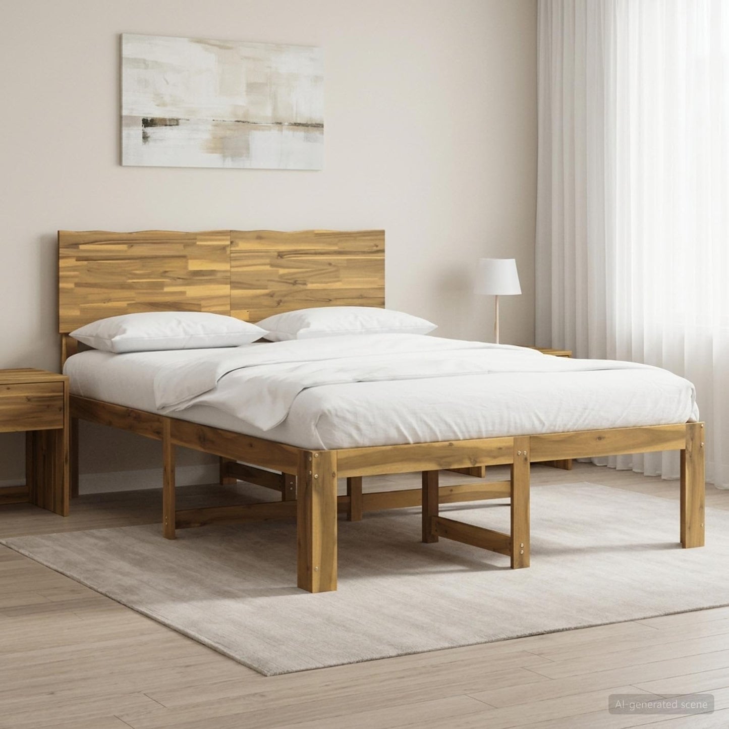 Tweepersoonsbed met hoofdeinde ROSTOCK Wit 140 x 190 cm