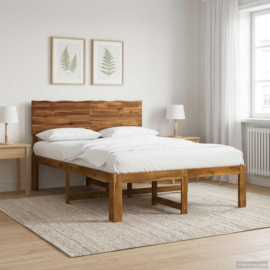 Tweepersoonsbed met hoofdeinde ROSTOCK Naturel 140 x 200 cm