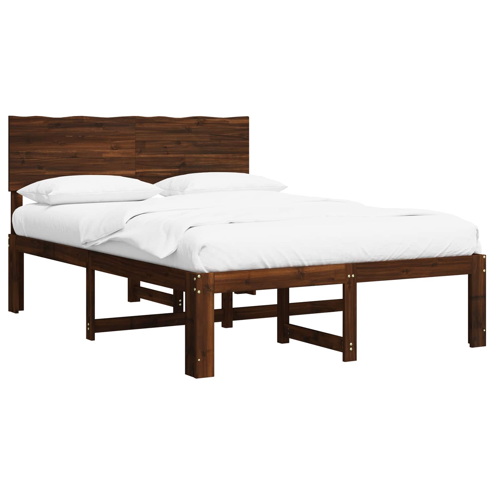 Tweepersoonsbed met hoofdeinde ROSTOCK Donkerbruin 160 x 200 cm