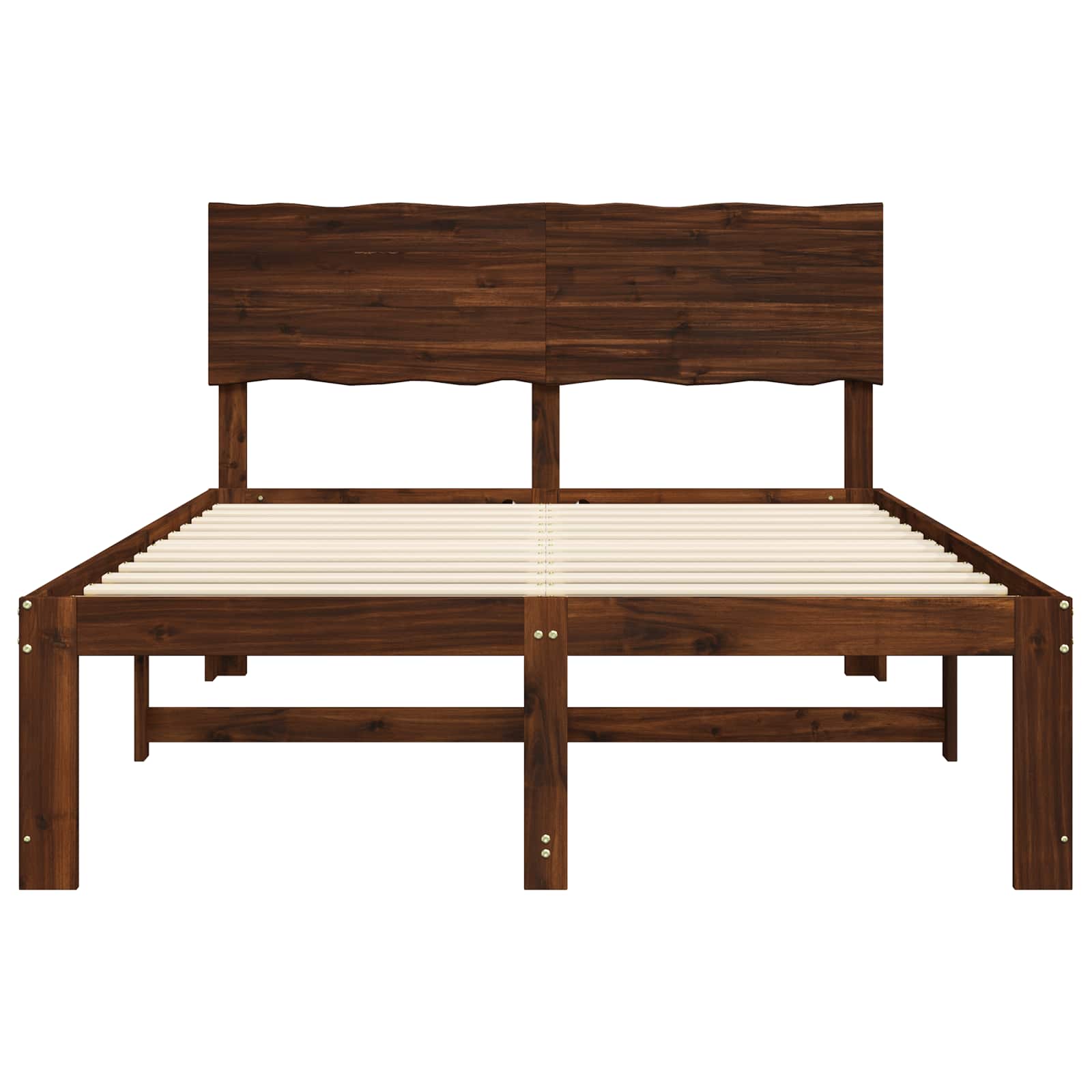 Tweepersoonsbed met hoofdeinde ROSTOCK Donkerbruin 160 x 200 cm