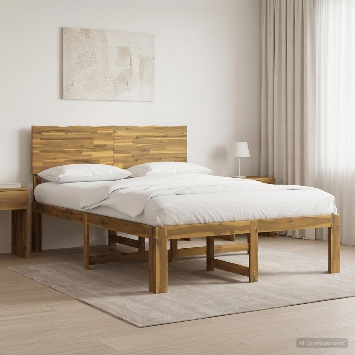 Tweepersoonsbed met hoofdeinde ROSTOCK Wit 160 x 200 cm