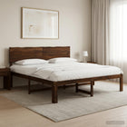 Tweepersoonsbed 180x200 cm massief acaciahout donkerbruin