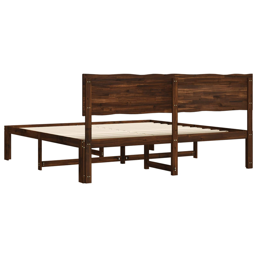 Tweepersoonsbed met hoofdeinde ROSTOCK Donkerbruin 180 x 200 cm