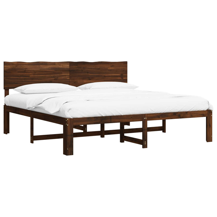 Tweepersoonsbed met hoofdeinde ROSTOCK Donkerbruin 200 x 200 cm