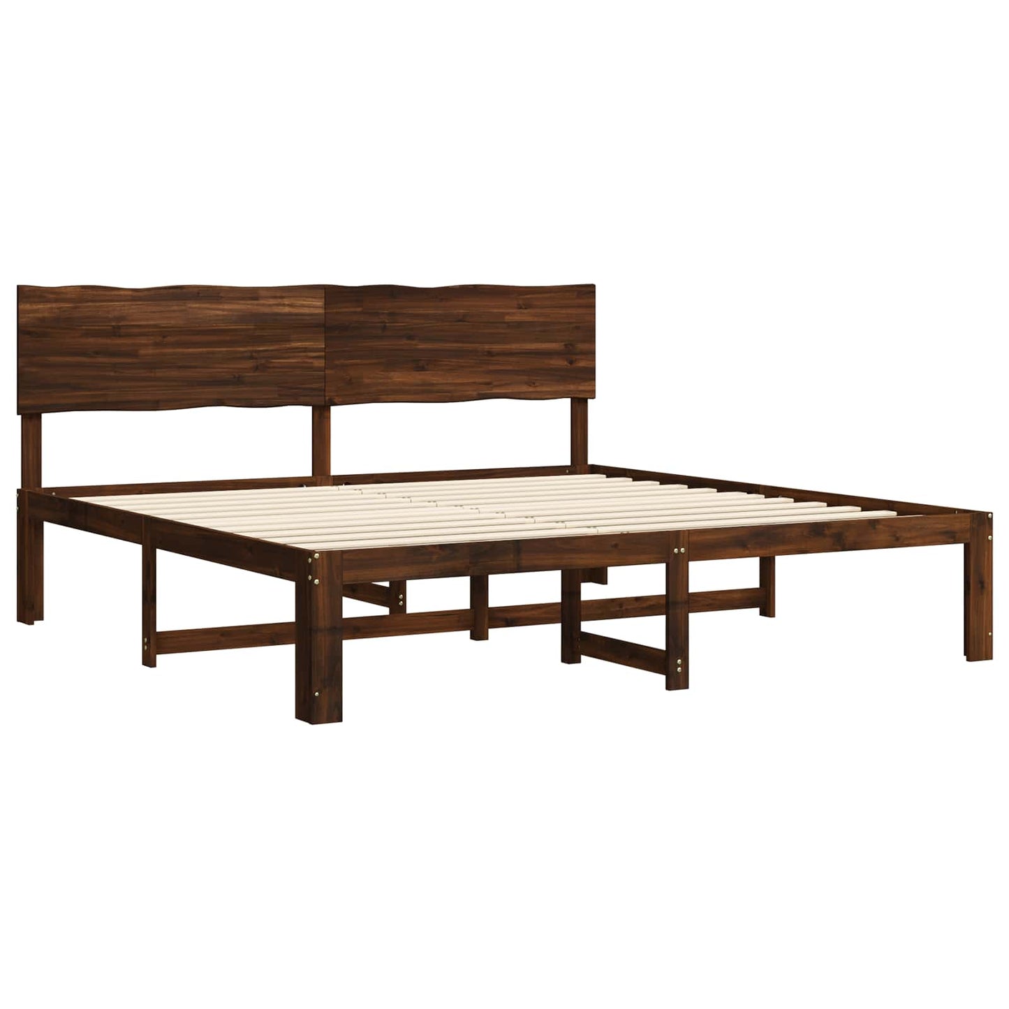 Tweepersoonsbed met hoofdeinde ROSTOCK Donkerbruin 200 x 200 cm