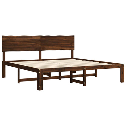 Tweepersoonsbed met hoofdeinde ROSTOCK Donkerbruin 200 x 200 cm