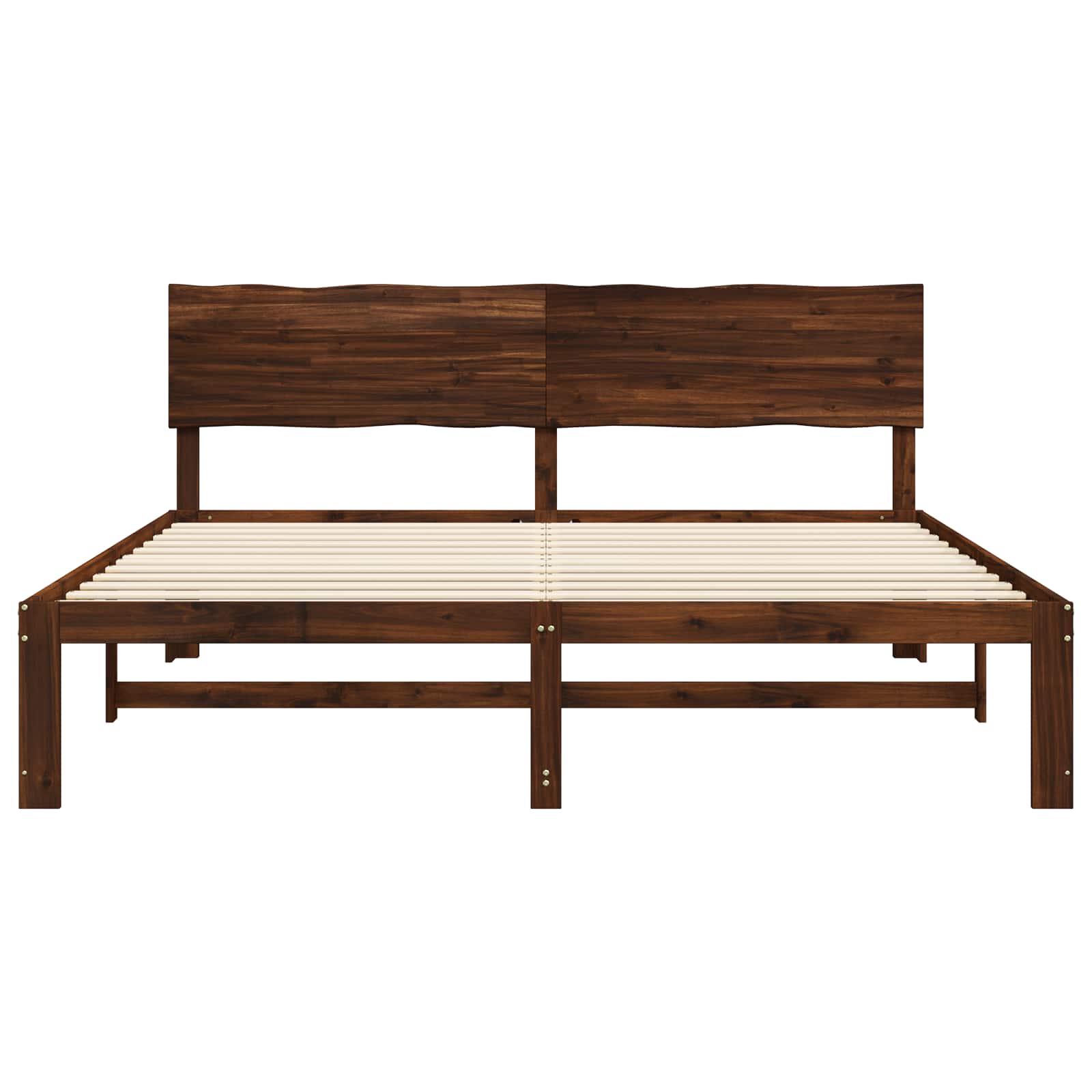 Tweepersoonsbed met hoofdeinde ROSTOCK Donkerbruin 200 x 200 cm