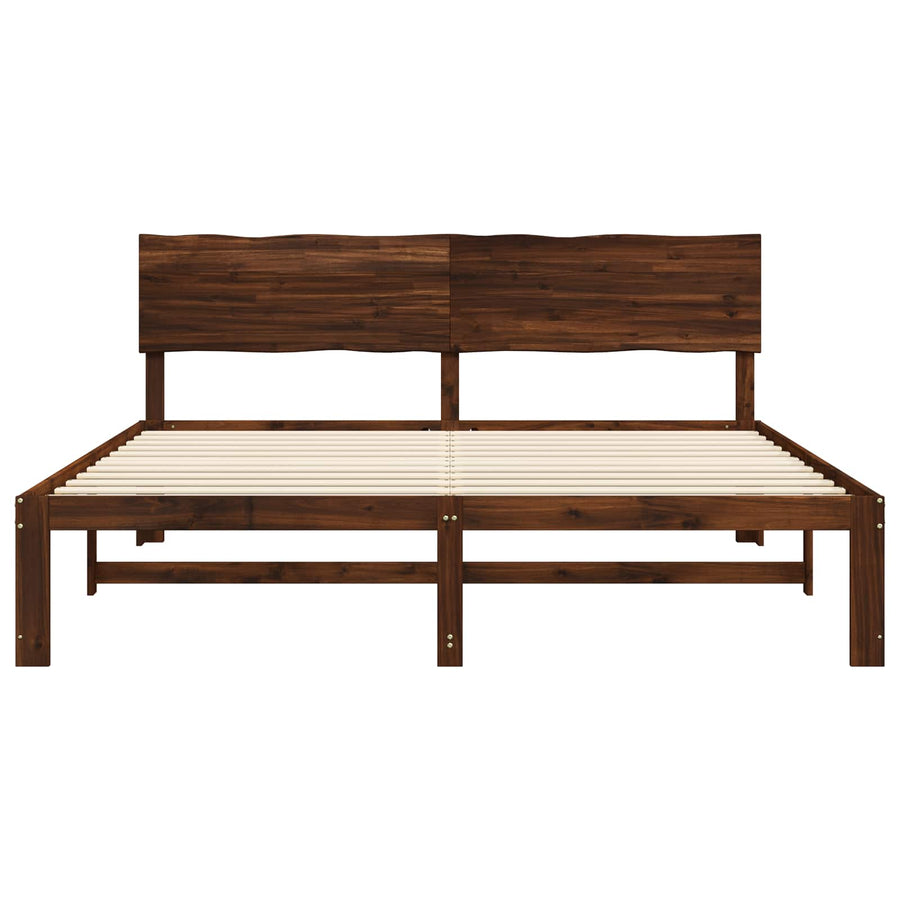 Tweepersoonsbed met hoofdeinde ROSTOCK Donkerbruin 200 x 200 cm