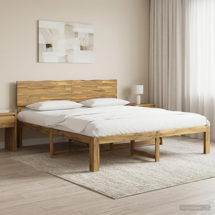 Tweepersoonsbed met hoofdeinde ROSTOCK Wit 200 x 200 cm