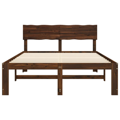 Tweepersoonsbed met hoofdeinde ROSTOCK Donkerbruin 150 x 200 cm
