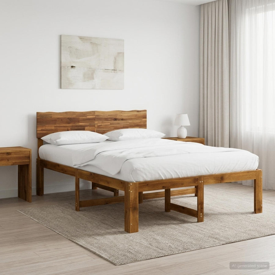 Tweepersoonsbed met hoofdeinde ROSTOCK Naturel 150 x 200 cm