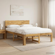 Tweepersoonsbed 150x200 cm wit massief acaciahout