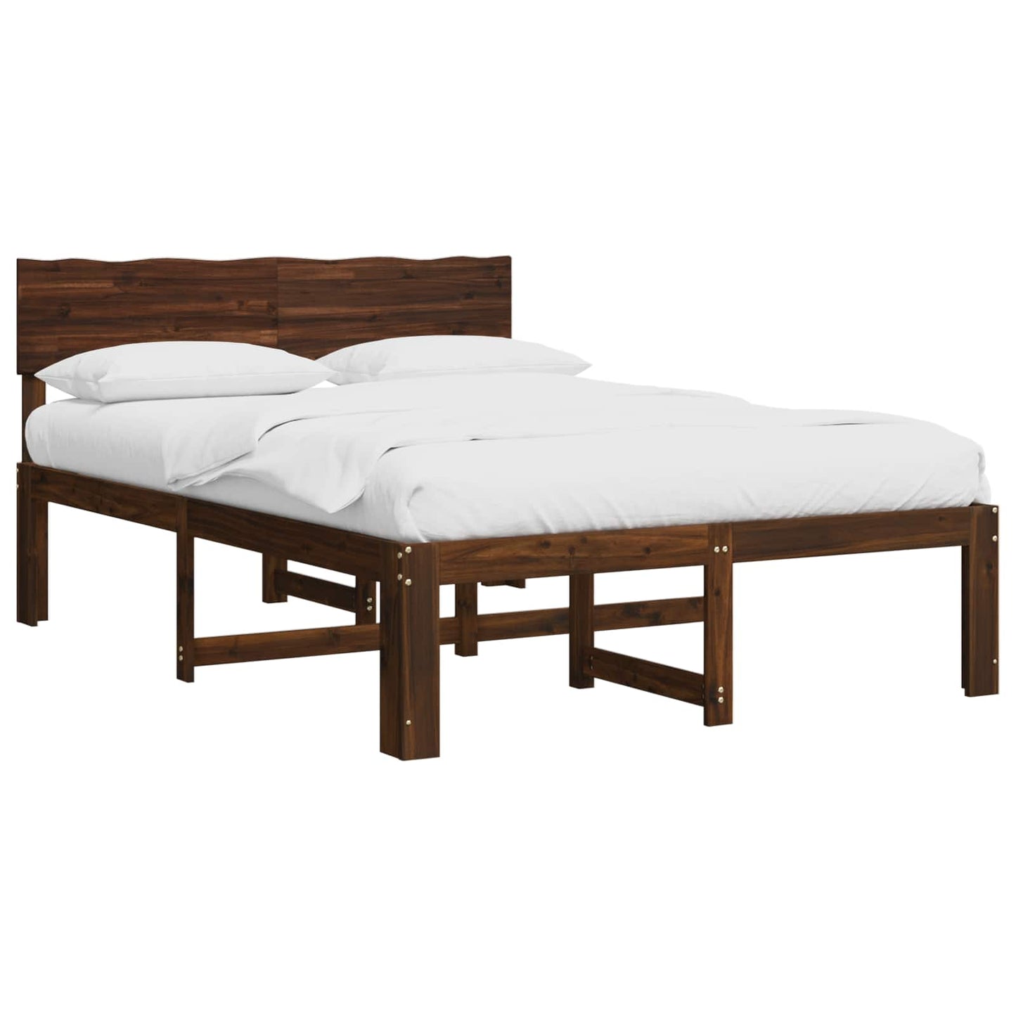 Tweepersoonsbed met hoofdeinde ROSTOCK Donkerbruin 160 x 200 cm