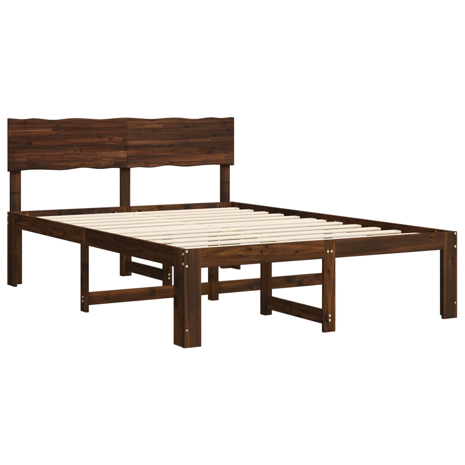 Tweepersoonsbed met hoofdeinde ROSTOCK Donkerbruin 160 x 200 cm