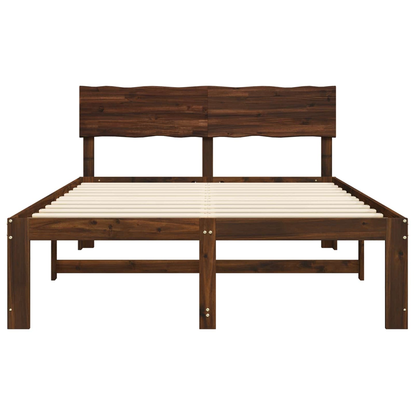 Tweepersoonsbed met hoofdeinde ROSTOCK Donkerbruin 160 x 200 cm