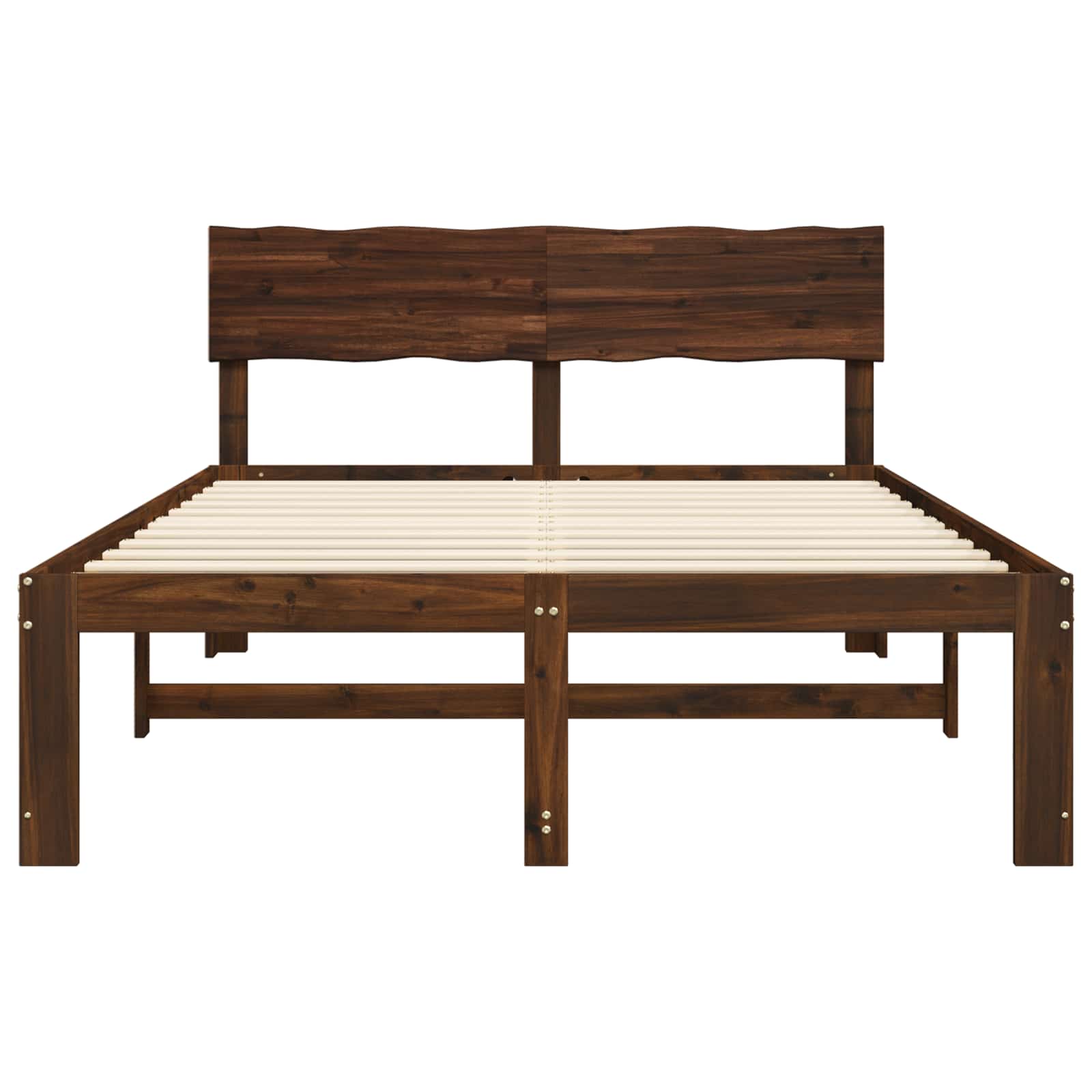 Tweepersoonsbed met hoofdeinde ROSTOCK Donkerbruin 160 x 200 cm