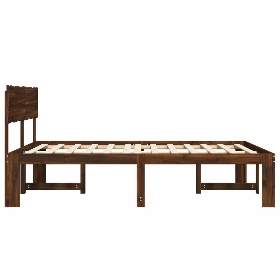 Tweepersoonsbed met hoofdeinde ROSTOCK Donkerbruin 160 x 200 cm