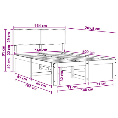Tweepersoonsbed met hoofdeinde ROSTOCK Donkerbruin 160 x 200 cm