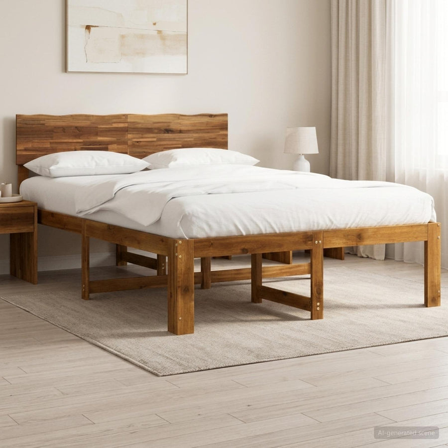 Tweepersoonsbed met hoofdeinde ROSTOCK Naturel 160 x 200 cm