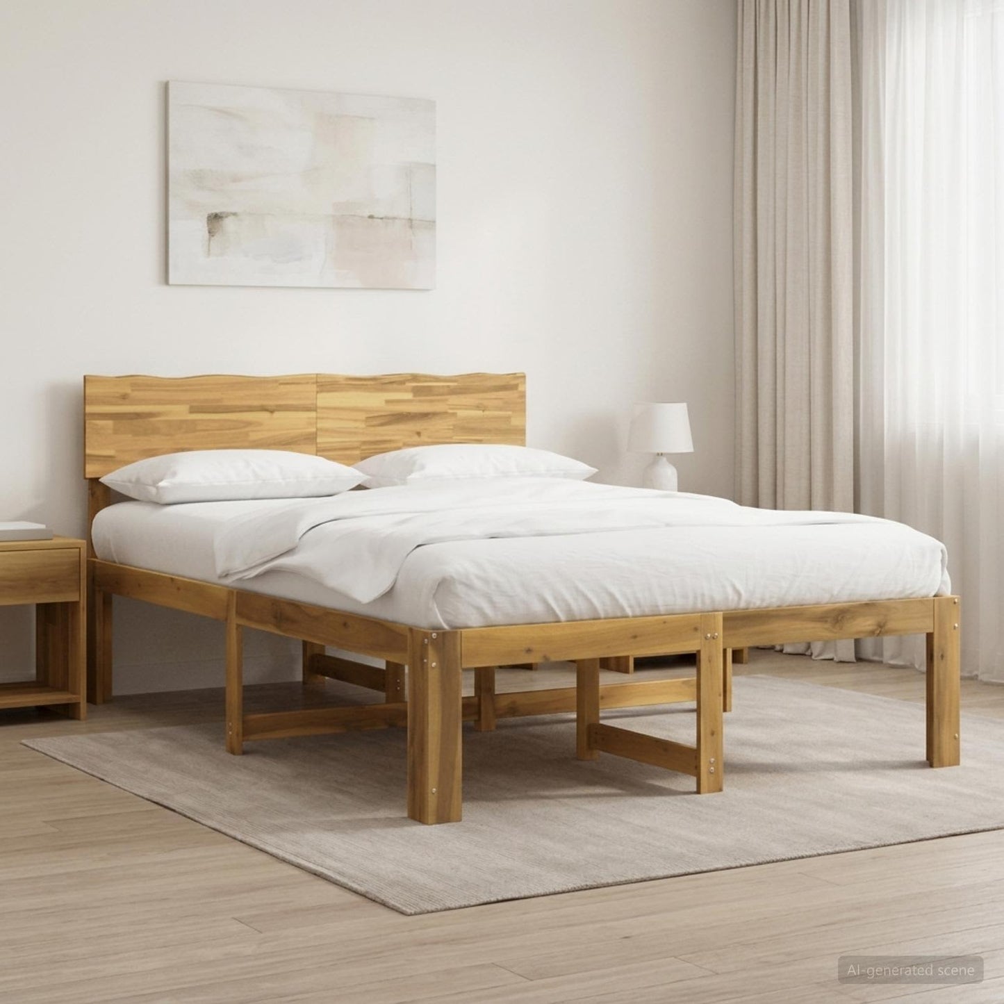 Tweepersoonsbed met hoofdeinde ROSTOCK Wit 160 x 200 cm