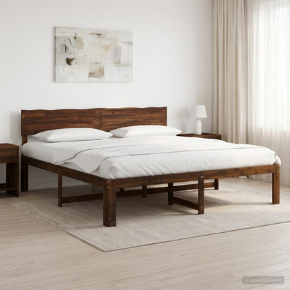 Tweepersoonsbed met hoofdeinde ROSTOCK Donkerbruin 180 x 200 cm