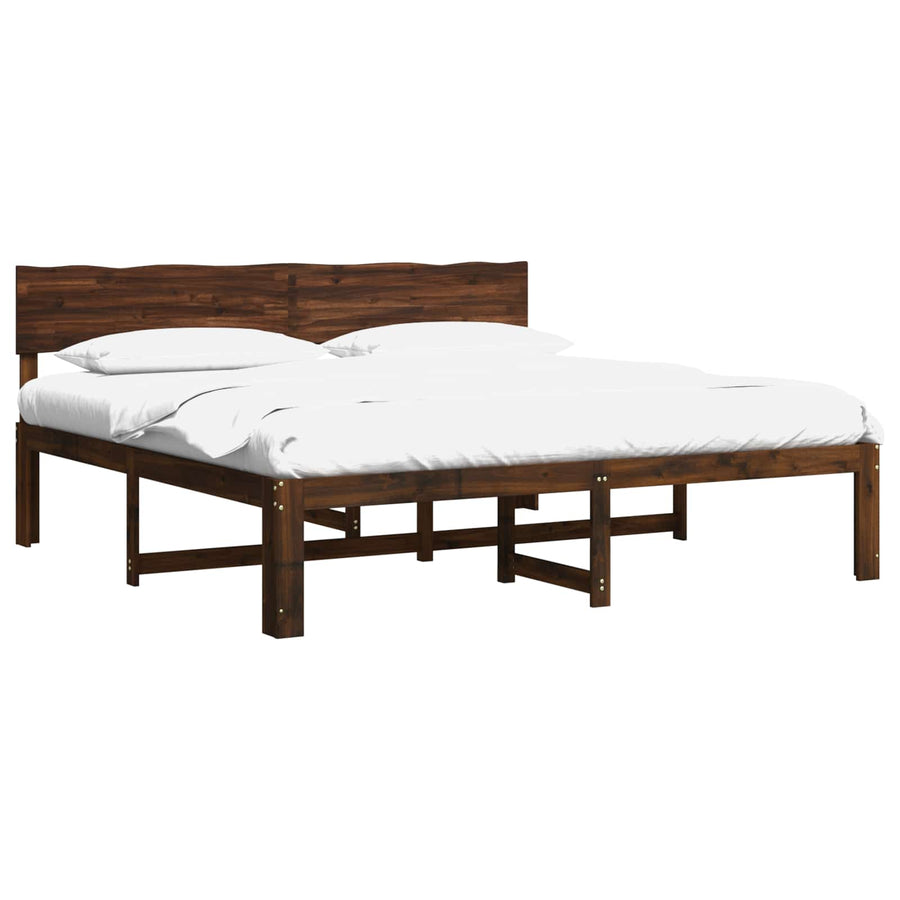 Tweepersoonsbed met hoofdeinde ROSTOCK Donkerbruin 180 x 200 cm