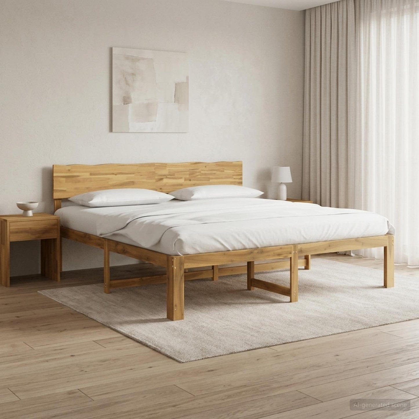 Tweepersoonsbed met hoofdeinde ROSTOCK Wit 180 x 200 cm