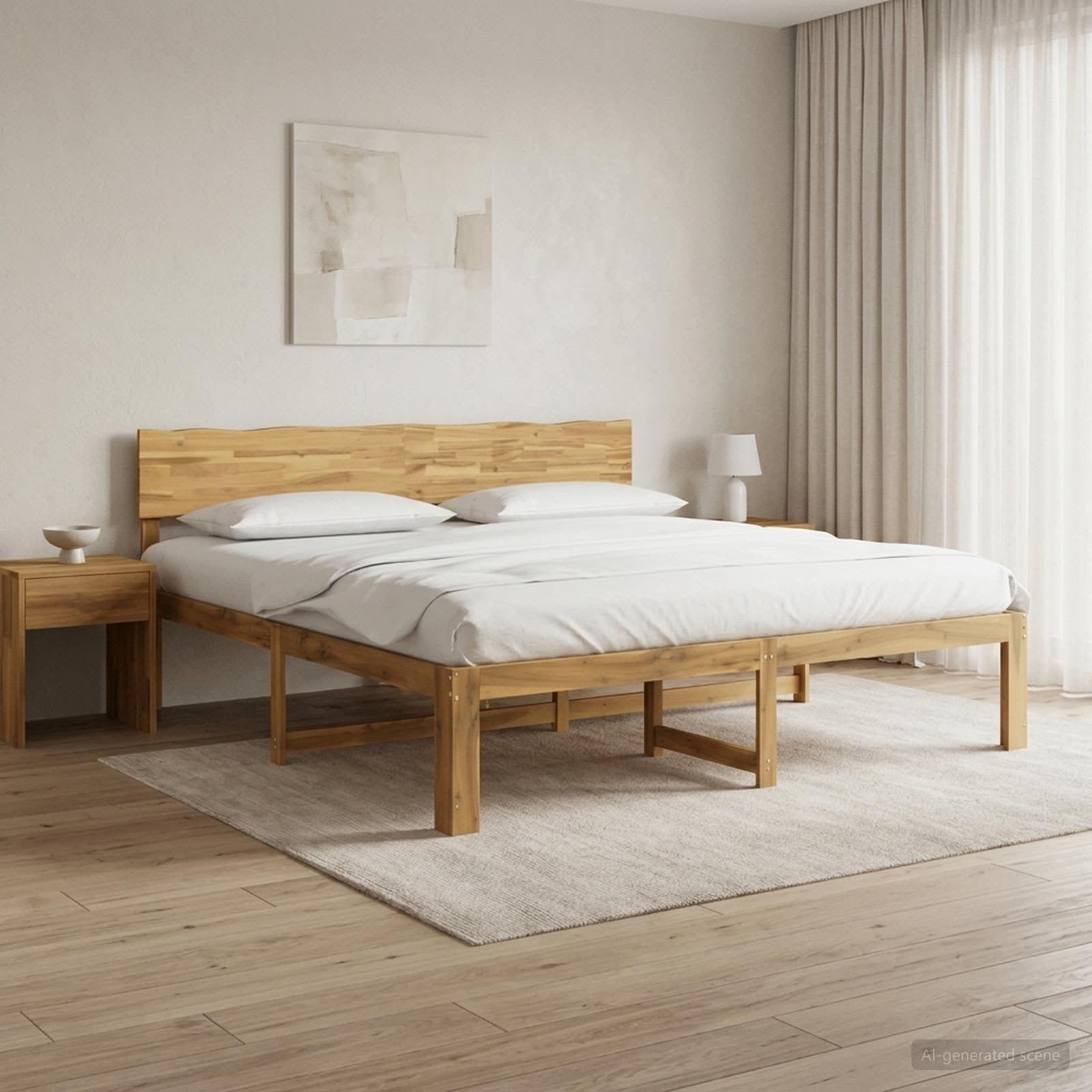 Tweepersoonsbed met hoofdeinde ROSTOCK Wit 180 x 200 cm