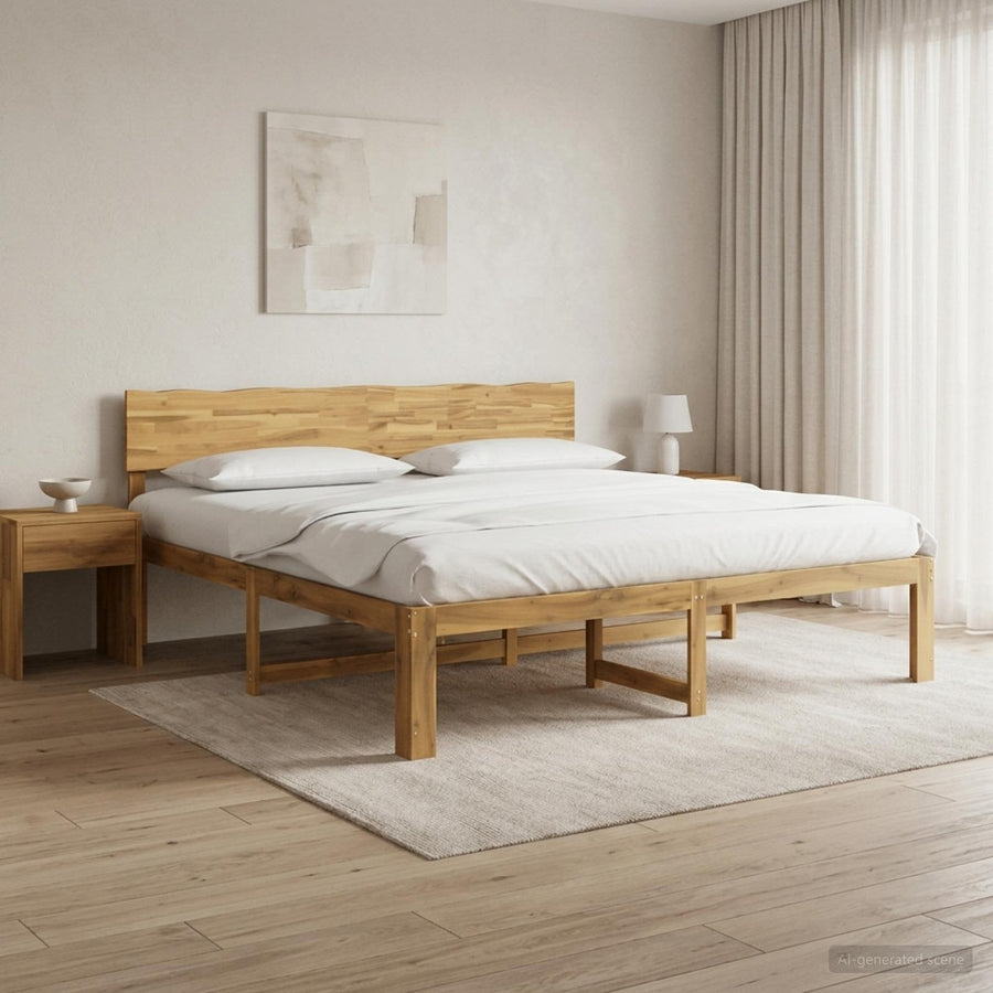 Tweepersoonsbed met hoofdeinde ROSTOCK Wit 180 x 200 cm