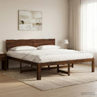 Bed 200x200 cm massief acaciahout donkerbruin