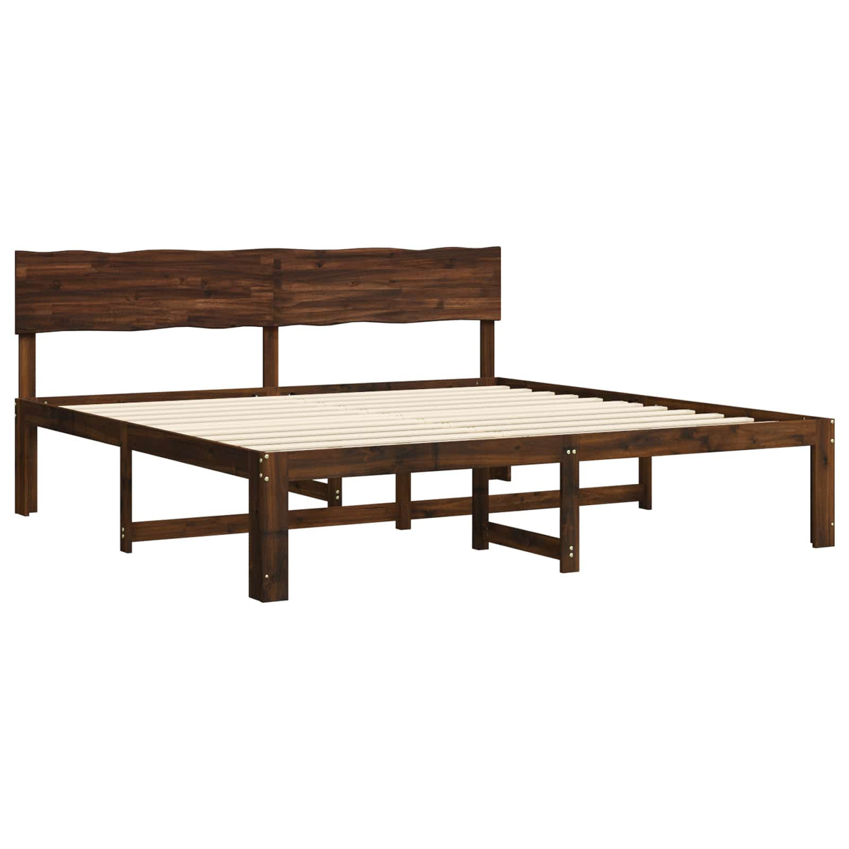 Tweepersoonsbed met hoofdeinde ROSTOCK Donkerbruin 200 x 200 cm