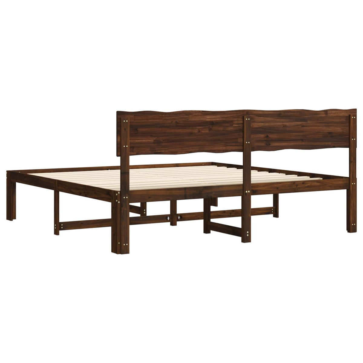 Tweepersoonsbed met hoofdeinde ROSTOCK Donkerbruin 200 x 200 cm