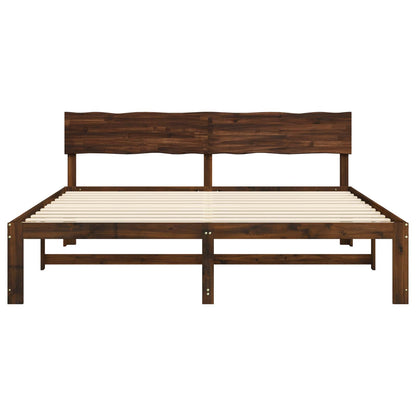 Tweepersoonsbed met hoofdeinde ROSTOCK Donkerbruin 200 x 200 cm