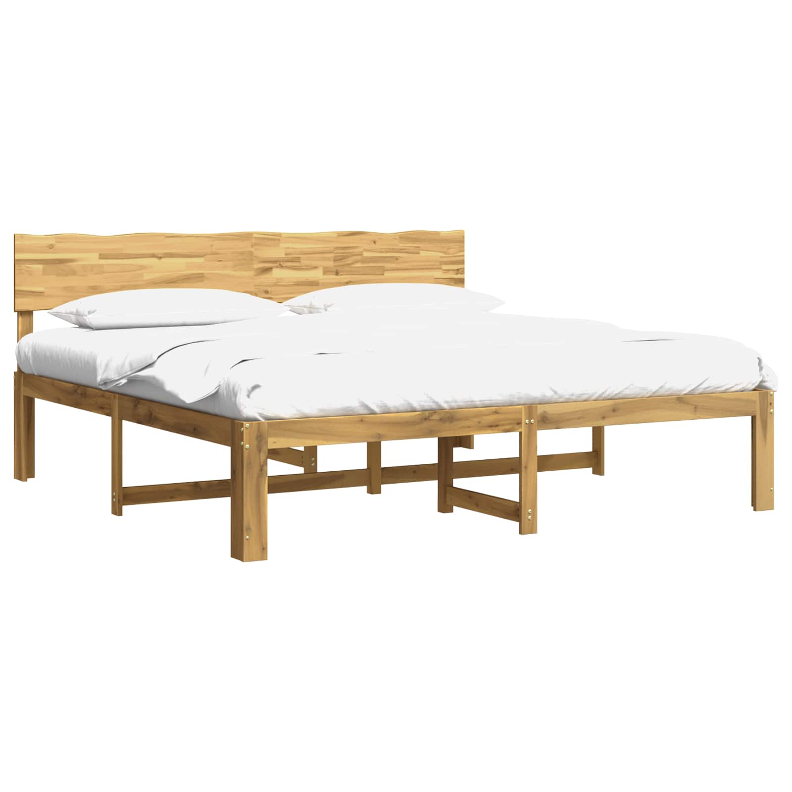 Tweepersoonsbed met hoofdeinde ROSTOCK Wit 200 x 200 cm