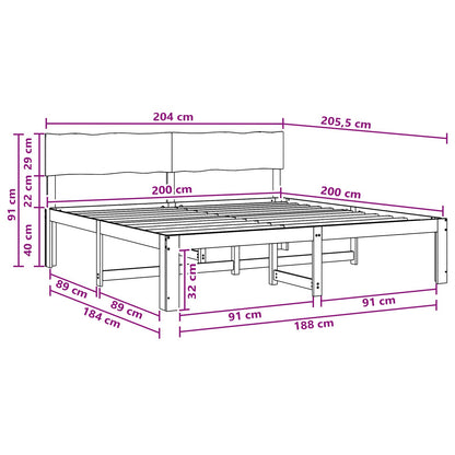 Tweepersoonsbed met hoofdeinde ROSTOCK Wit 200 x 200 cm