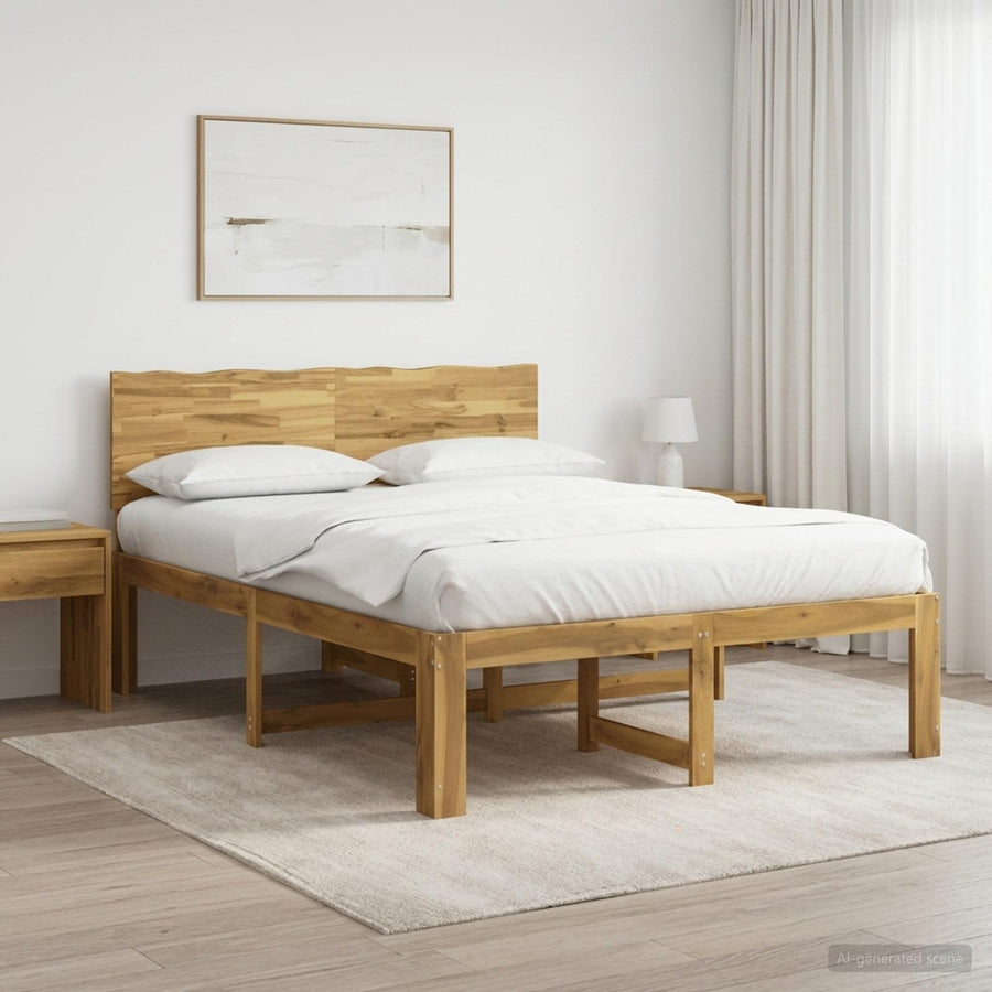 Tweepersoonsbed met hoofdeinde ROSTOCK Wit 135 x 190 cm